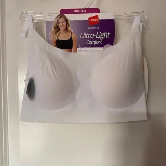 NWT Hanes Ultimate WHITE Ultra-Light Comfort Bra Wire-Free 2X - Picture 1 of 1